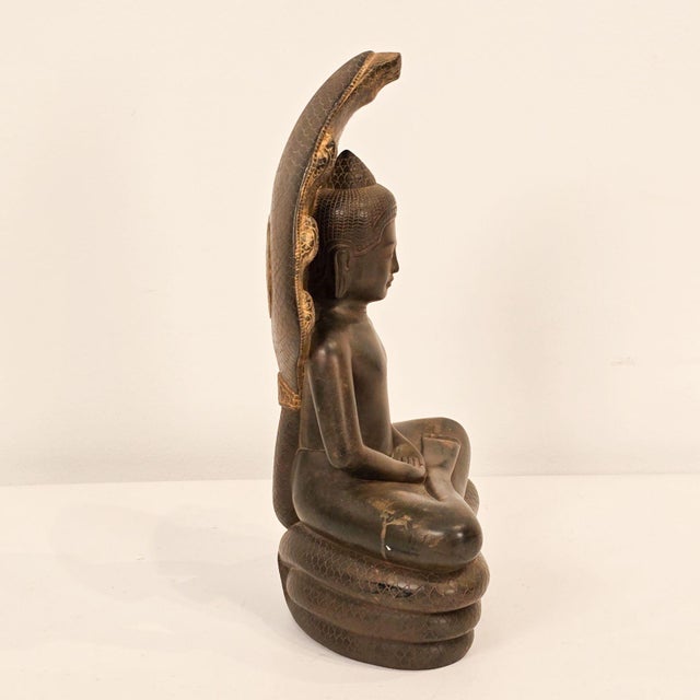 Naga Buddha Bronze, Thailand, 19th Century For Sale - Image 4 of 11