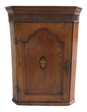 English Fruit Wood Hanging Corner Cupboard