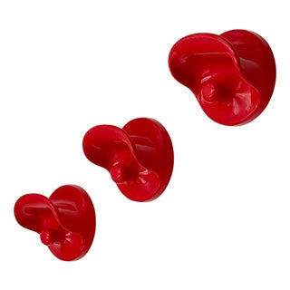 Red Wall Hooks by Olaf Von Bohr for Kartell, 1970s, Set of 3 For Sale