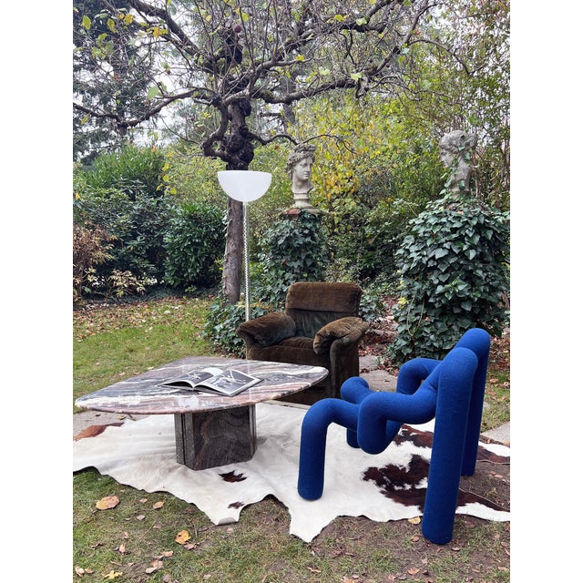 Black Solid Marble Italian Postmodern 1980s Coffee Cocktail Table For Sale - Image 8 of 12