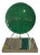 Italian Green Blown Glass Disk and Chrome Lamp Style of Murano For Sale