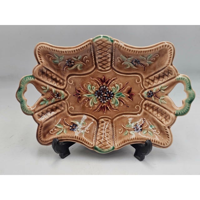 Vintage Ceramic Majolica Platter from Haiden, 1960s For Sale - Image 4 of 10