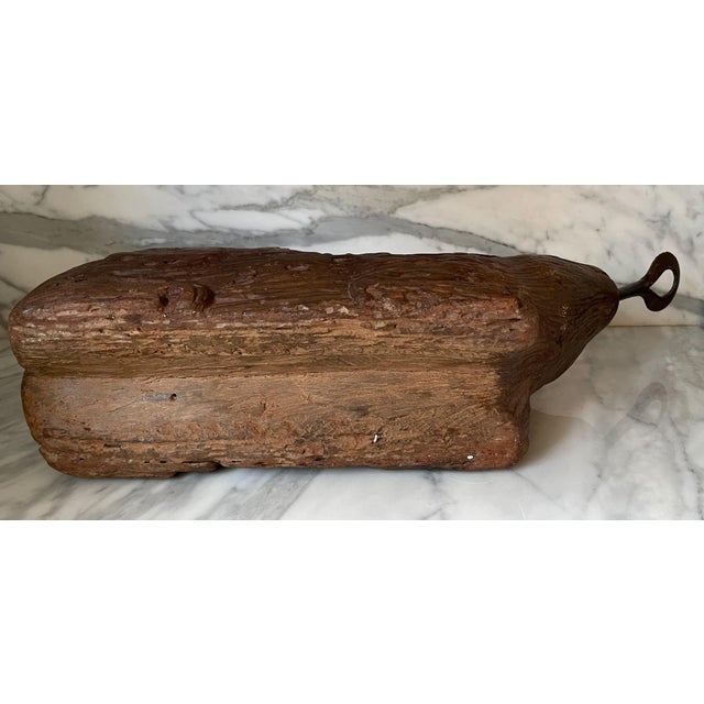 Antique French Medieval Rabbit Shape Wood Carving Block | Chairish