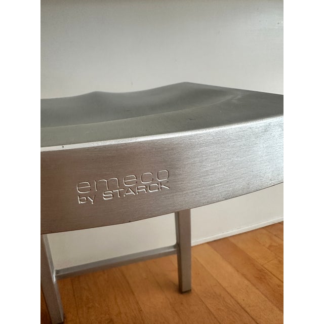 2000 - 2009 Set of 3 Philippe Starck Icon Counter Stools for Emeco, Hand-Brushed Aluminum For Sale - Image 5 of 12