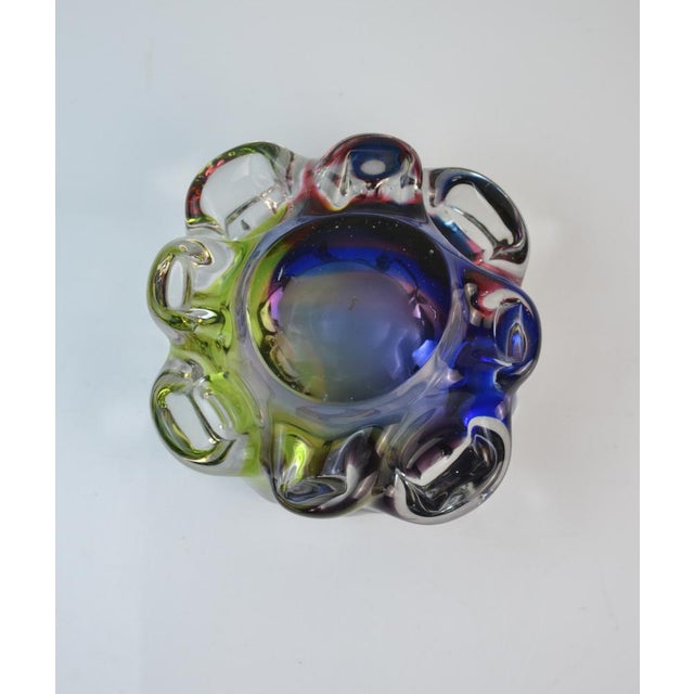 Green Murano Sommerso Art Glass Ashtray, Italy, 1960s For Sale - Image 8 of 13