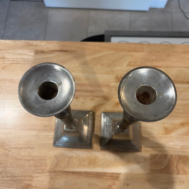 Pair of Antique Candle Stick Holders For Sale - Image 4 of 5
