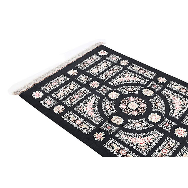 Ghom Silk Rug in Black For Sale - Image 10 of 15