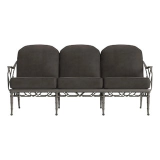 Brown Jordan Calcutta Sofa, Mica frame with Fusion Charcoal fabric For Sale