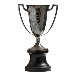 Huge 1920s 18" Hammered Trophy, Wooden Base For Sale