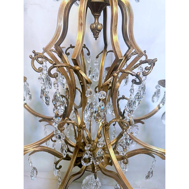 1910s French Style Brass Chandelier For Sale - Image 16 of 17