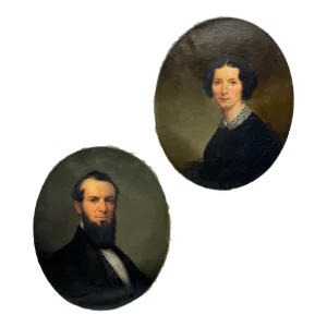 Pair of 19th Century American Oval Portraits