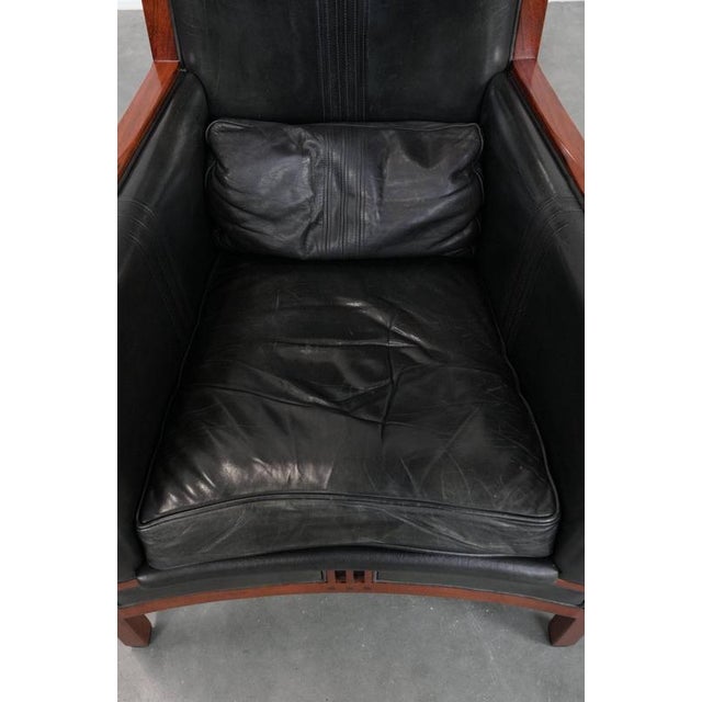 Art Deco Chair in Black Cowhide and Wood by Schuitema For Sale - Image 6 of 16
