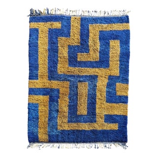 Moroccan Beni Ouarain Rug with Graphic Geometric Design, 1990 For Sale