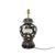 Art Deco A Pair of Vintage Brunschwig & Fils Cadiz Table Lamps - Black and Cream Ceramic With Boar and Deer Motifs For Sale - Image 3 of 14