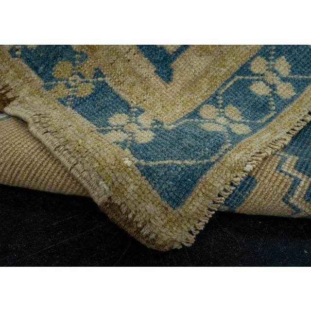 Textile Turkish Mini Rug Oriental Hand Knotted Vintage Rug 1'10" x 3'7" #16427 For Sale - Image 7 of 8
