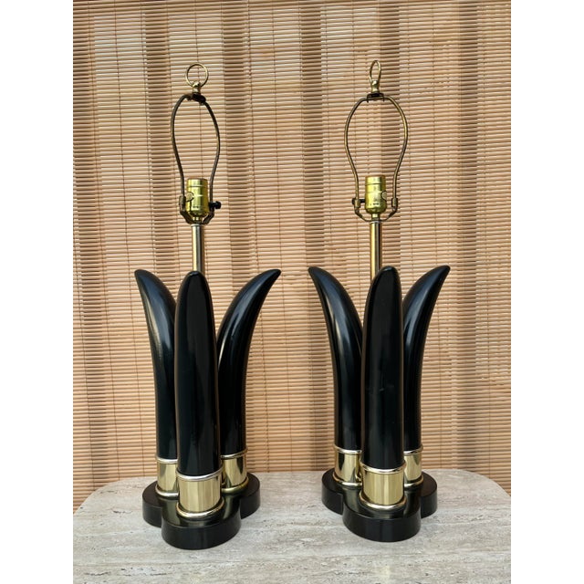 Vintage Mid Century Modern Sculptural Table Lamps (A Pair) For Sale - Image 12 of 12