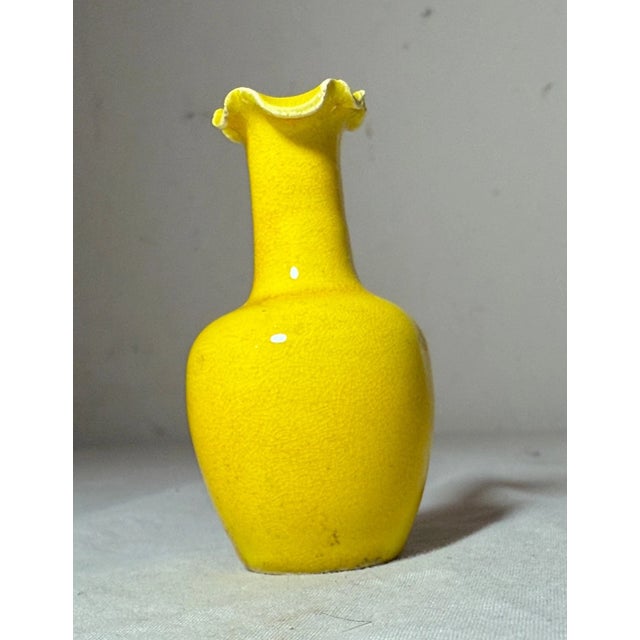 Yellow Antique Miniature 19th Century Chinese Yellow Glaze Miniature Mini Pottery Vase For Sale - Image 8 of 9