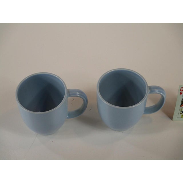 Sky Blue Mid 20th Century Light Blue Coffee Cups Mugs Vintage Pfaltzgraff - Set of 2 For Sale - Image 8 of 10