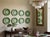 A stunning curated set of vintage Chinese Export porcelain plates featuring the highly collectible Famille Verte "Bok...