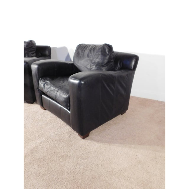 Pair Vintage Massive Ferguson Copeland, Ltd. Tribecca Leather Lounge Club Tub Chairs For Sale - Image 14 of 16