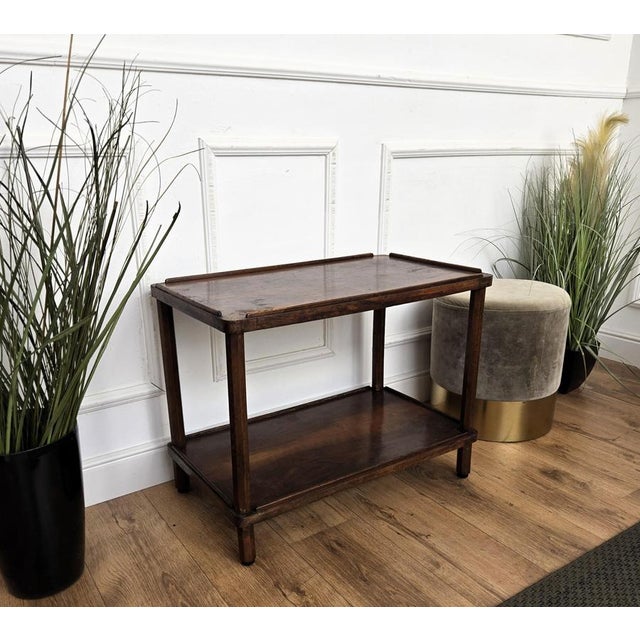 Wood Mid-Century Italian Art Deco Style Walnut Burl Dry Bar Table, 1940s For Sale - Image 7 of 9