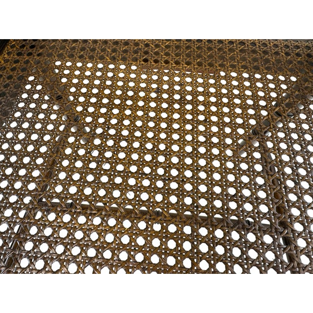 1960s Chinoiserie Faux Bamboo Armchair With Cane Seat and Upholstered Back Panel For Sale In Little Rock - Image 6 of 8