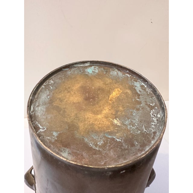 Vintage Brass Vessel With Dolphin Handles For Sale - Image 11 of 11