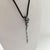 2020s Tahitian Pearl Pendant Cord Necklace With Gem-Set Textured Flutes in Black Rhodium 18ct Gold For Sale - Image 5 of 6