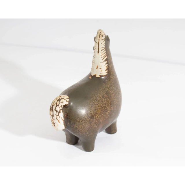 Mid-Century Modern Stig Lindberg Gustavsberg Brown Ceramic Horse For Sale - Image 3 of 10