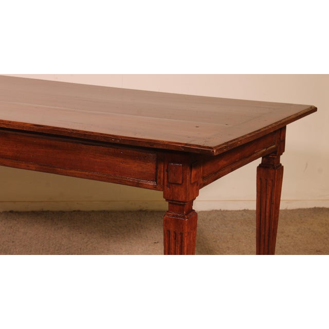 Wood 18th Century Louis XVI Dining Room Table in Walnut For Sale - Image 7 of 13