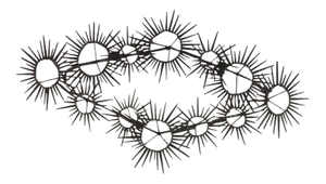 Mid-Century Modern Brutalist Sunburst Starburst Metal Nail Wall Art