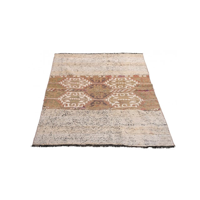 Handwoven vintage decorative kilim rug from Marash region of Turkey. Approximately 50-60 years old. In good condition....