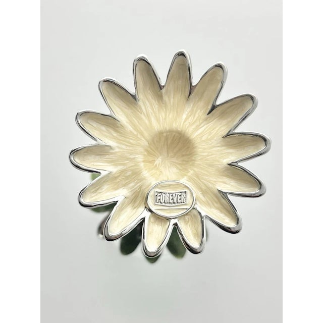 Forever International Green Enamel Metal Flower Wine Glasses - Set of 4 For Sale - Image 9 of 9