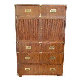 Mid 20th Century Mid-Century Henredon Campaign Gentleman's Wardrobe For Sale