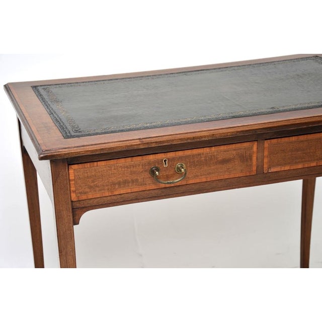 Wood Antique Edwardian Inlaid Desk, 1900s For Sale - Image 7 of 11