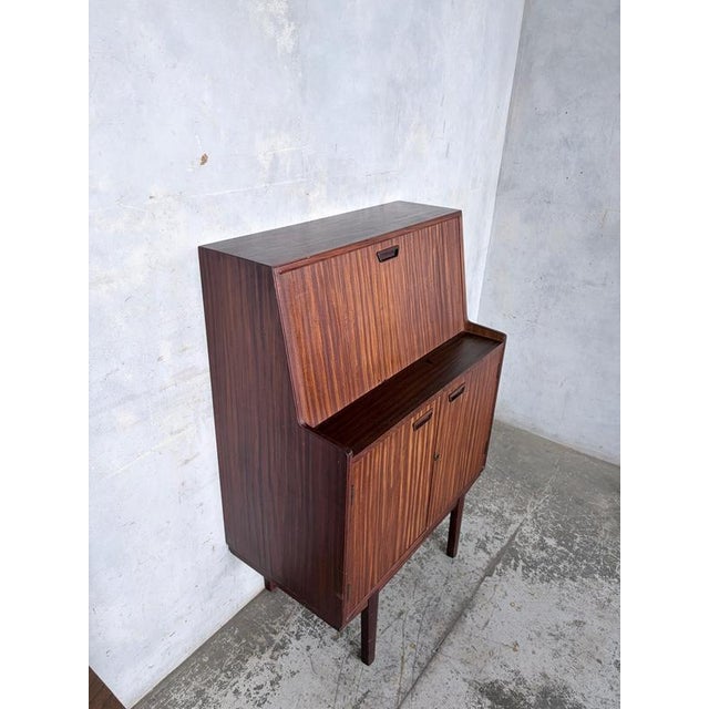Wood Mid-Century Modern Walnut and Teak Secretaire For Sale - Image 7 of 11