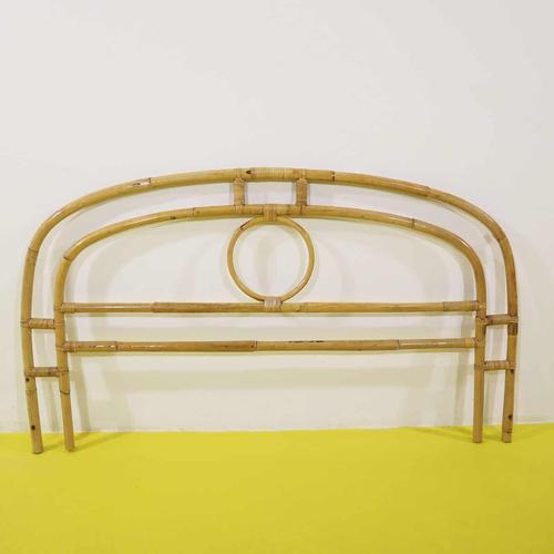 Wood Woven Bamboo Headboard with Arch and Circle Pattern For Sale - Image 7 of 7