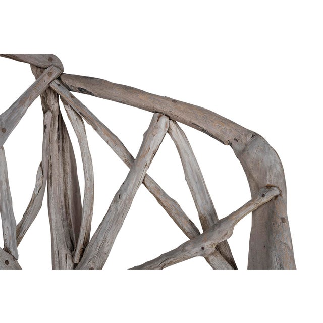 Late 20th Century Outdoor Bench With Woven Teak Limbs For Sale - Image 4 of 7