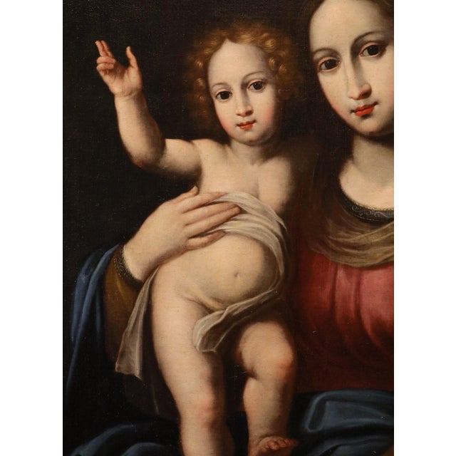 Workshop of Alessandro Allori, Madonna and Child, 1600, Oil on Canvas, Framed For Sale - Image 4 of 13