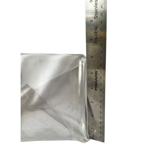 Transparent Vintage Sculptural Lucite Envelope Catchall Letter Organizer Desk Caddy For Sale - Image 8 of 10
