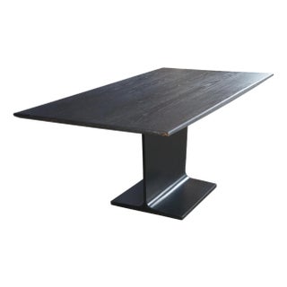 Restoration Hardware I-Beam Rectangular Oak Modern Dining Conference Table 72" For Sale