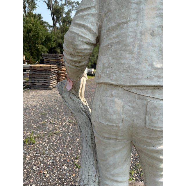 Monumental Cast Concrete Cowboy Western Gunslinger Sculpture - 80 Inches - Lifesize For Sale - Image 9 of 18