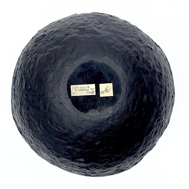 Oversized Limited Edition Black Ceramic Lava Ware Serving Bowl by Ikea For Sale - Image 12 of 13