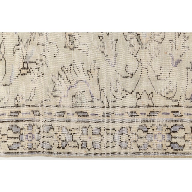 Authentic Vintage Turkish Carpet, Pale Neutral Organic Rug For Sale - Image 10 of 10