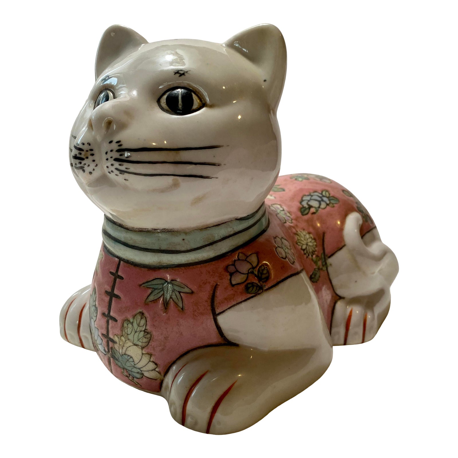 1970s Porcelain Chinese Cat Figurine Chairish