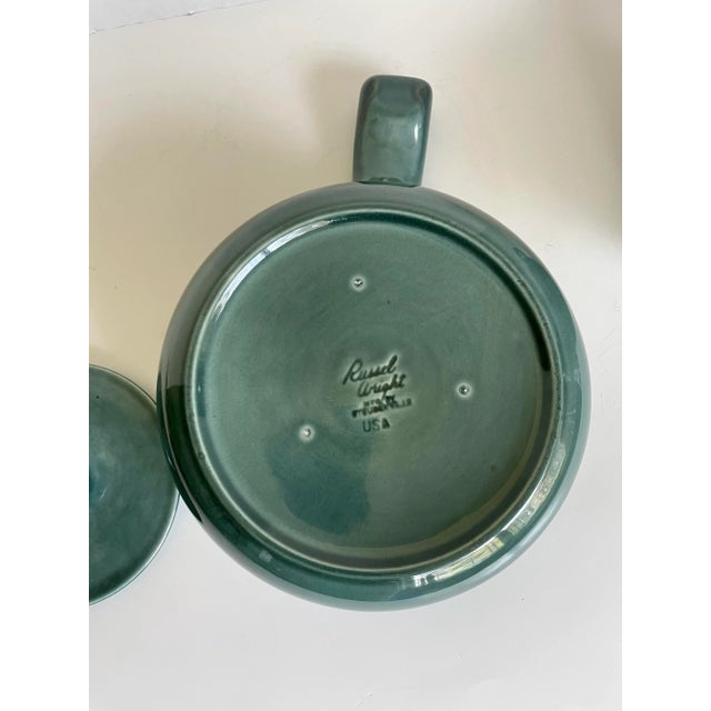Teal Mid 20th Century Russel Wright Steubenville Mid-Century Pottery Serving Set - Set of 4 For Sale - Image 8 of 13