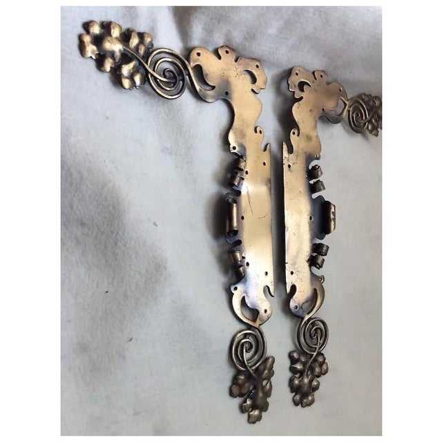 Art Nouveau Pair of Antique Art Nouveau Architectural Elements, Hand Crafted Scrolls With Grape Motif For Sale - Image 3 of 11
