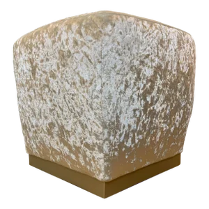 Caracole Modern Off-White Crushed Velvet Square Ottoman