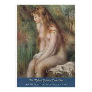 1987 Pierre-Auguste Renoir 'Young Girl bathing' Impressionism Pastel,Pink,Brown,Blue,Black & White,Green USA Offset Lithograph