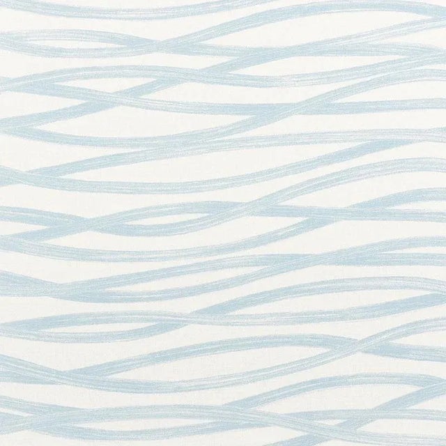Sample - Schumacher Brushstrokes Fabric in Sky For Sale